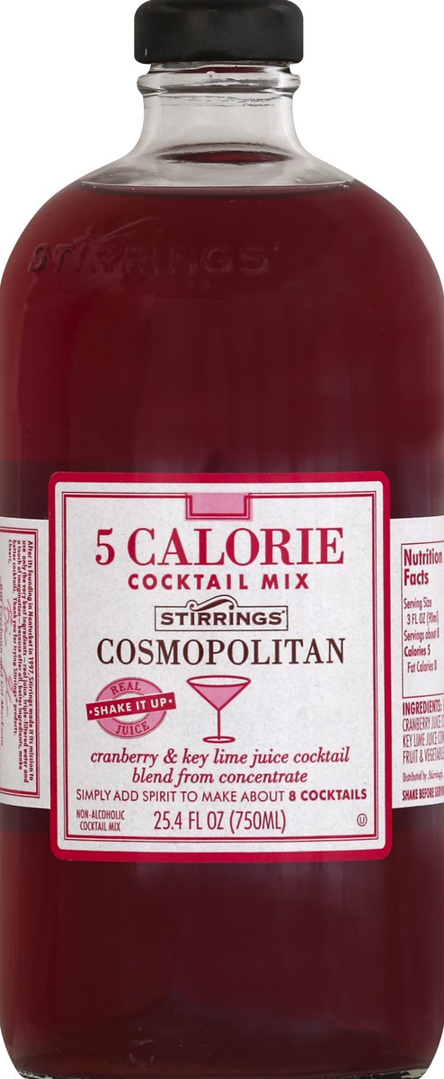 slide 2 of 2, Stirrings 5 Calorie Cosmopolitan Mix, Non Alcoholic Cocktail Mixer, 750ml Bottle, 750 ml