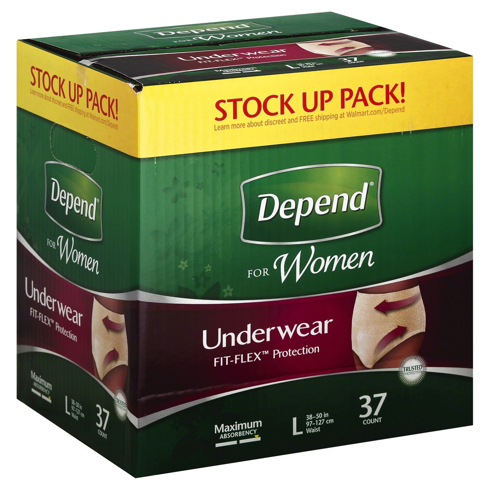 slide 1 of 1, Depend Fit Flex Incontinence Underwear for Women - Large, 42 ct