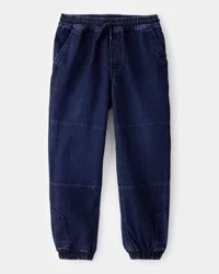 Oshkosh Kid Tapered Iconic Denim Drawstring Joggers - Indigo Wash Indigo Ozone Wash 7