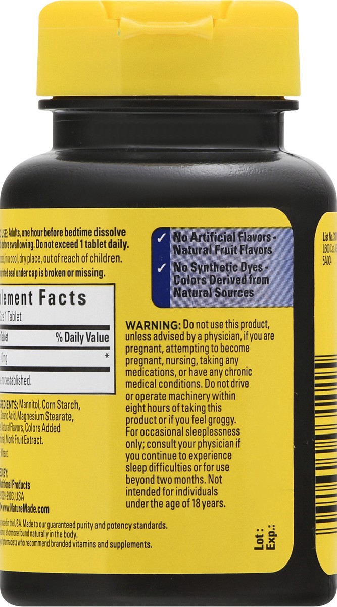 slide 9 of 12, Nature Made Fast Dissolve Melatonin 10mg, Maximum Strength 100% Drug Free Sleep Aid for Adults, 45 Tablets, 45 Day Supply, 45 ct