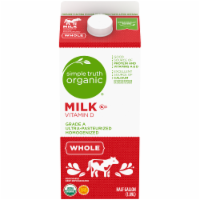slide 1 of 3, Simple Truth Organic Whole Milk, 1/2 gal