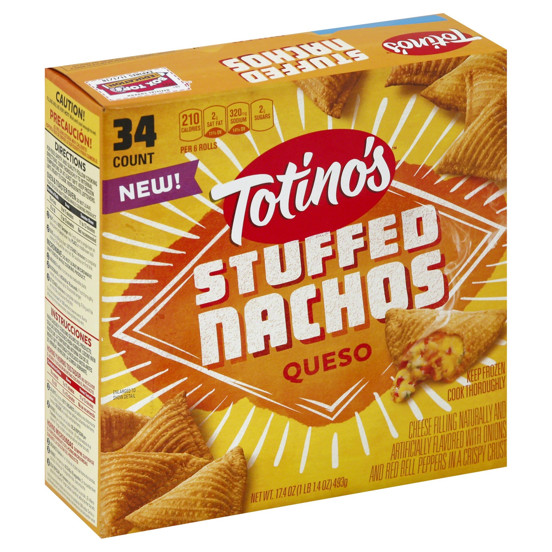 slide 1 of 1, Totino's Queso Stuffed Nachos, 17.4 oz