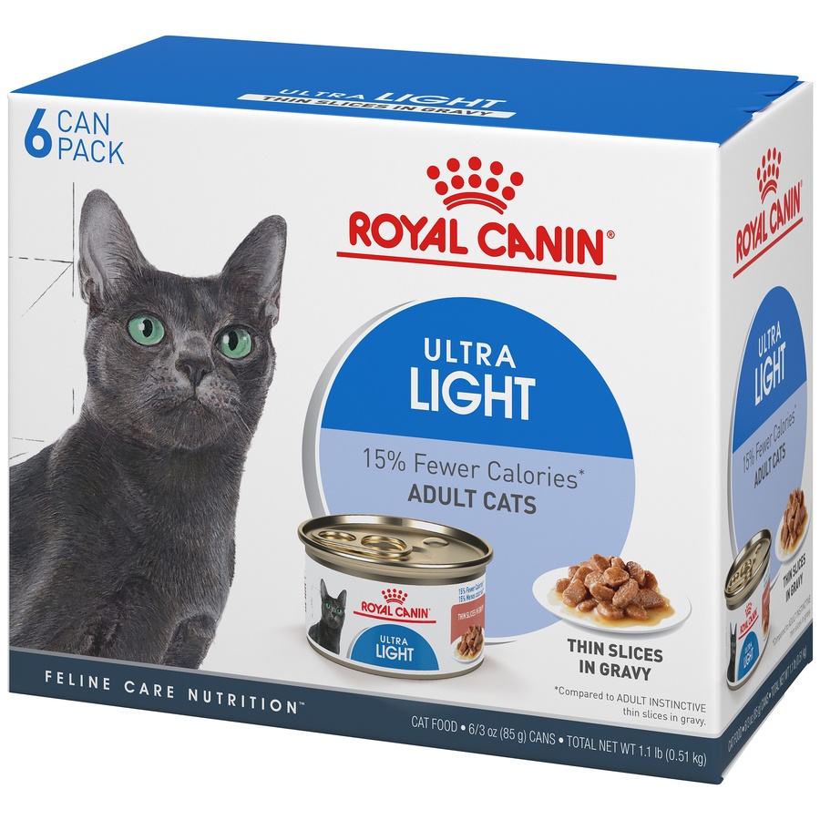 slide 3 of 9, Royal Canin Feline Health Nutrition Ultra Light Wet Cat Food Multipack, 6 ct; 3 oz