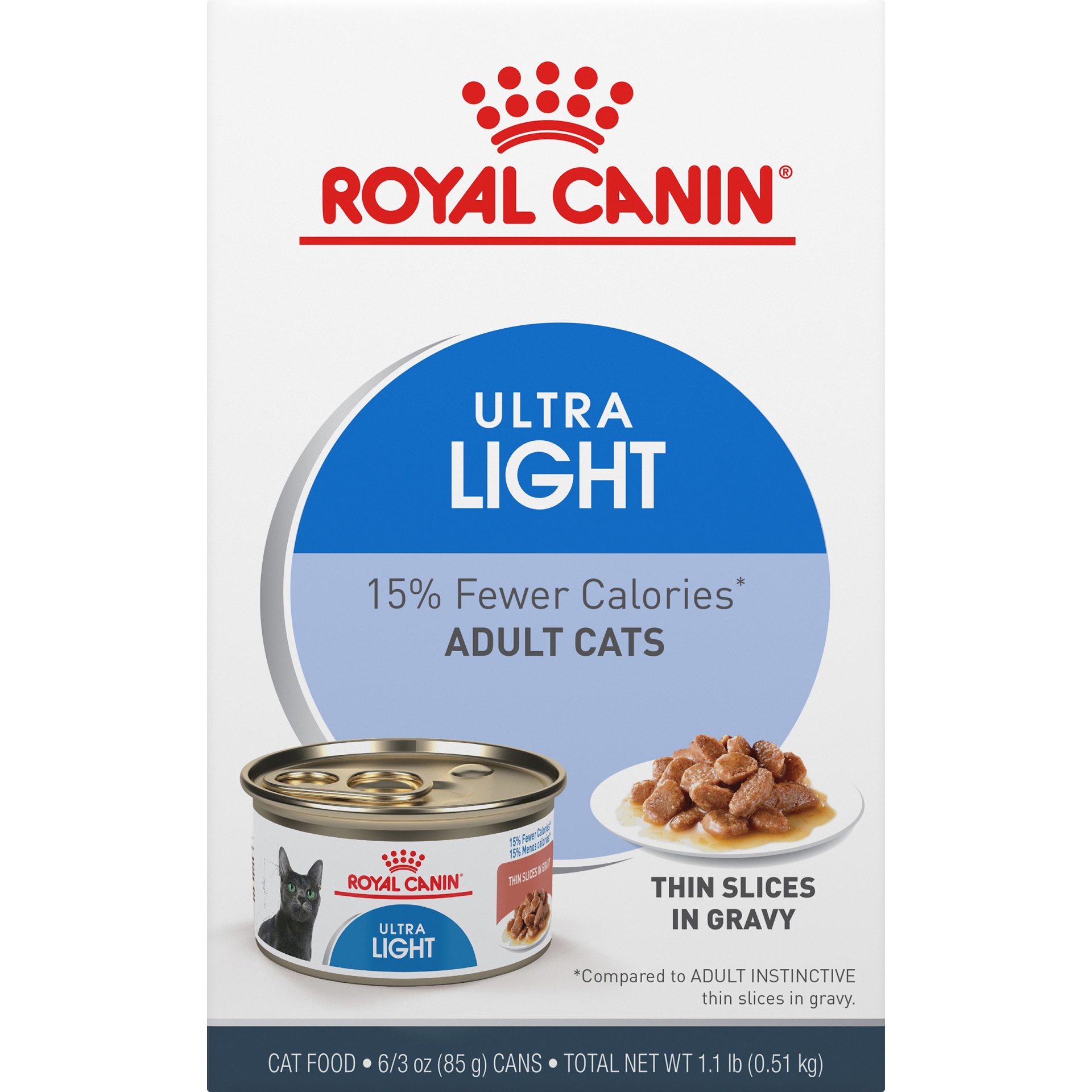 slide 5 of 9, Royal Canin Feline Health Nutrition Ultra Light Wet Cat Food Multipack, 6 ct; 3 oz