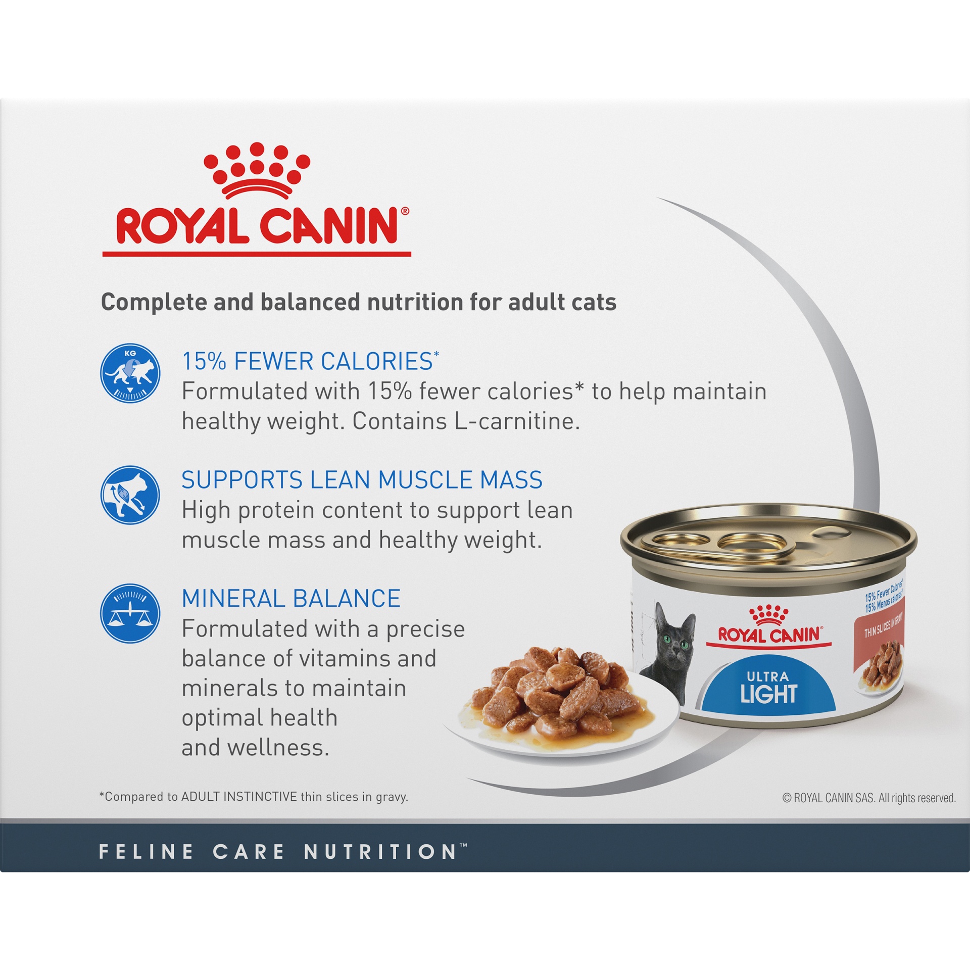 slide 6 of 9, Royal Canin Feline Health Nutrition Ultra Light Wet Cat Food Multipack, 6 ct; 3 oz