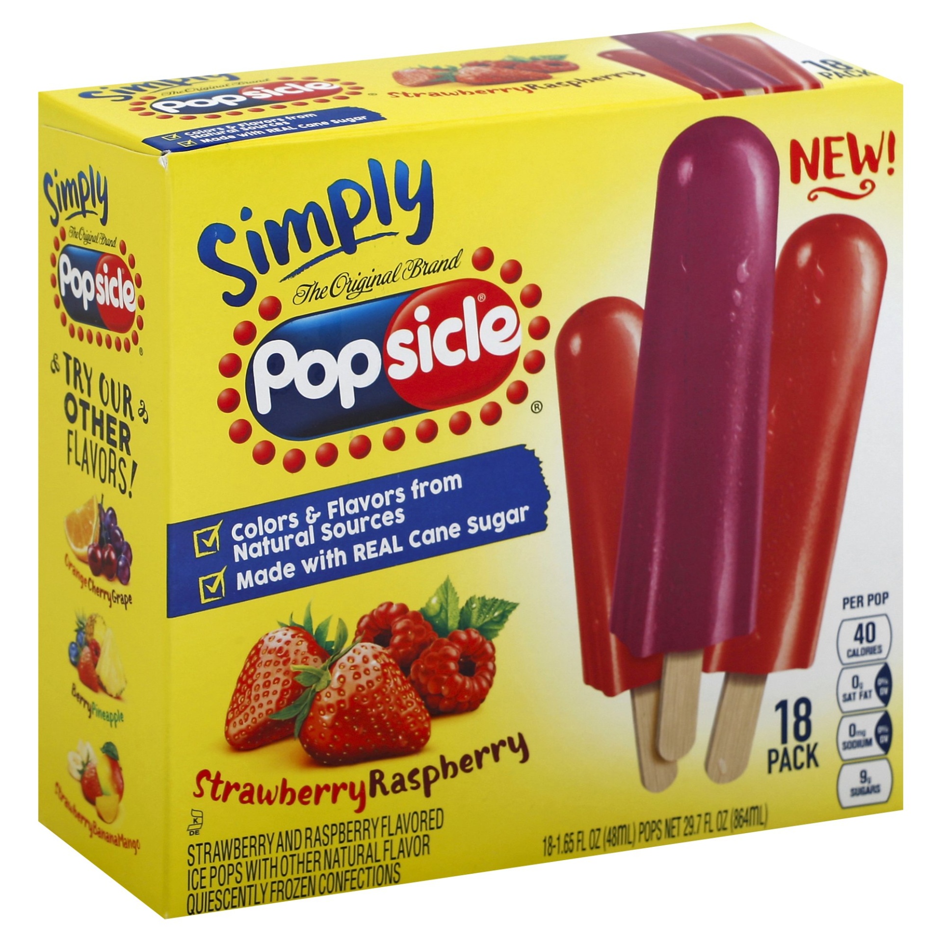 slide 1 of 6, Popsicle Strawberry & Raspberry, 18 ct; 19.8 fl oz