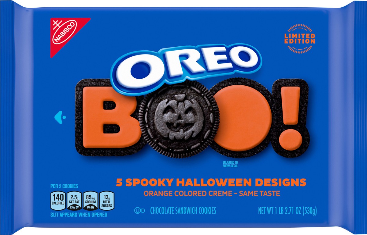 slide 6 of 9, OREO Orange Creme Chocolate Sandwich Cookies, Limited Edition, Halloween Cookies, 18.71 oz, 18.71 oz