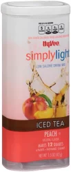 Hy-vee Simplylight, Peach Iced Tea Sugar Free, Low Calorie Drink Mix - 6 ct; 1.5 oz