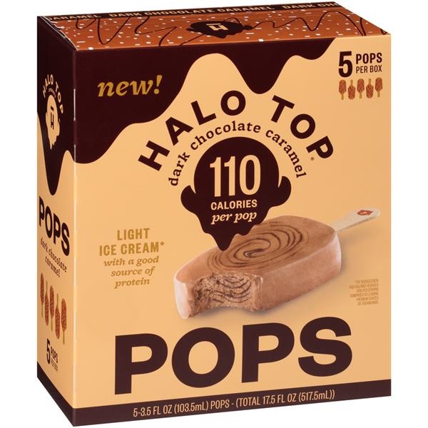 slide 1 of 1, Halo Top Creamery Dark Chocolate Caramel Light Ice Cream Pops, 17.5 fl oz