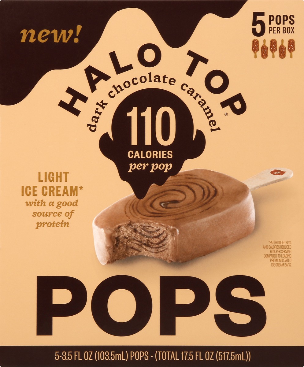 slide 9 of 10, Halo Top Creamery Dark Chocolate Caramel Light Ice Cream Pops, 17.5 fl oz