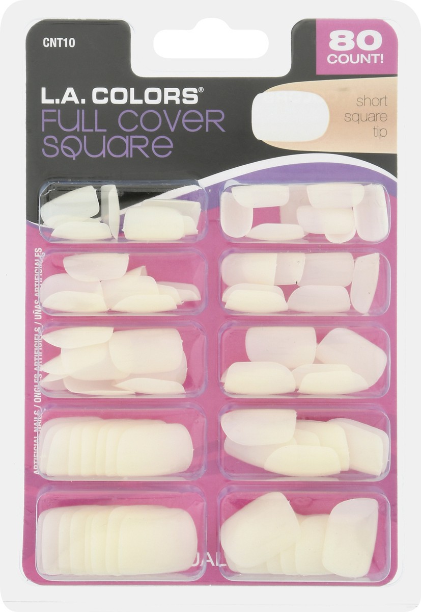 slide 6 of 9, L.A. Colors Full Cover Square Artificial Nail Tips 80 ea, 80 ct