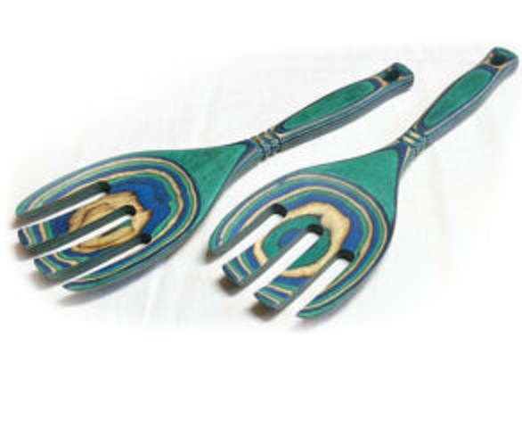 slide 1 of 1, Island Bamboo Peacock Salad Leaf Server, 1 ct