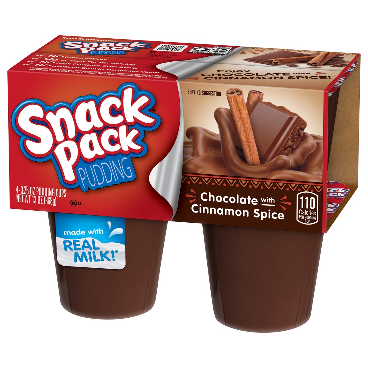 slide 5 of 8, Snack Pack Chocolate with Cinnamon Spice Pudding 4 ea, 4 ct