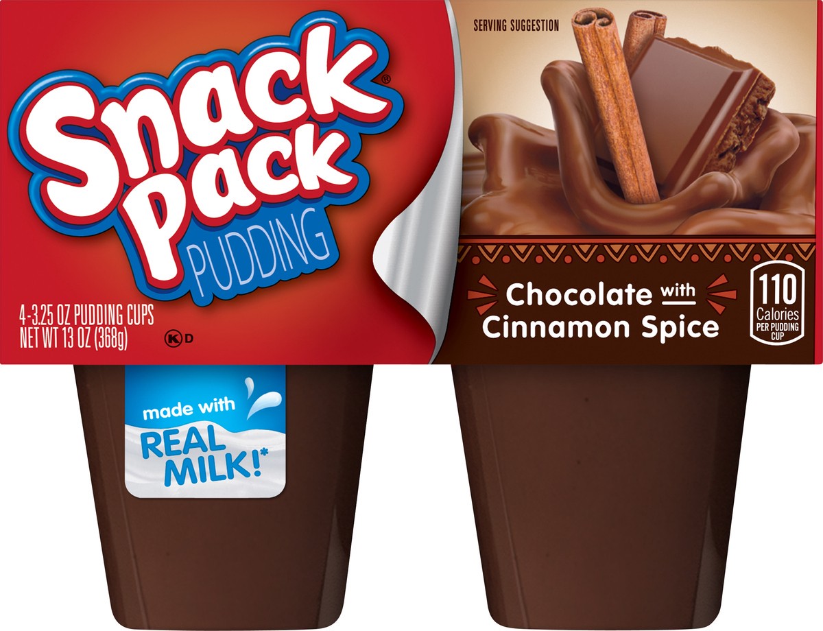 slide 4 of 8, Snack Pack Chocolate with Cinnamon Spice Pudding 4 ea, 4 ct