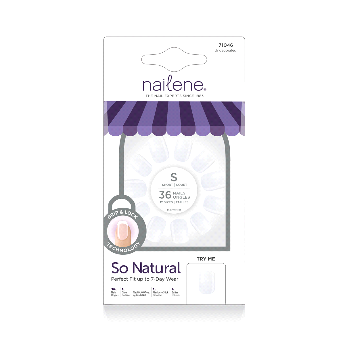 slide 1 of 1, Nailene So Natural Everyday Wear Nails, 36 ct