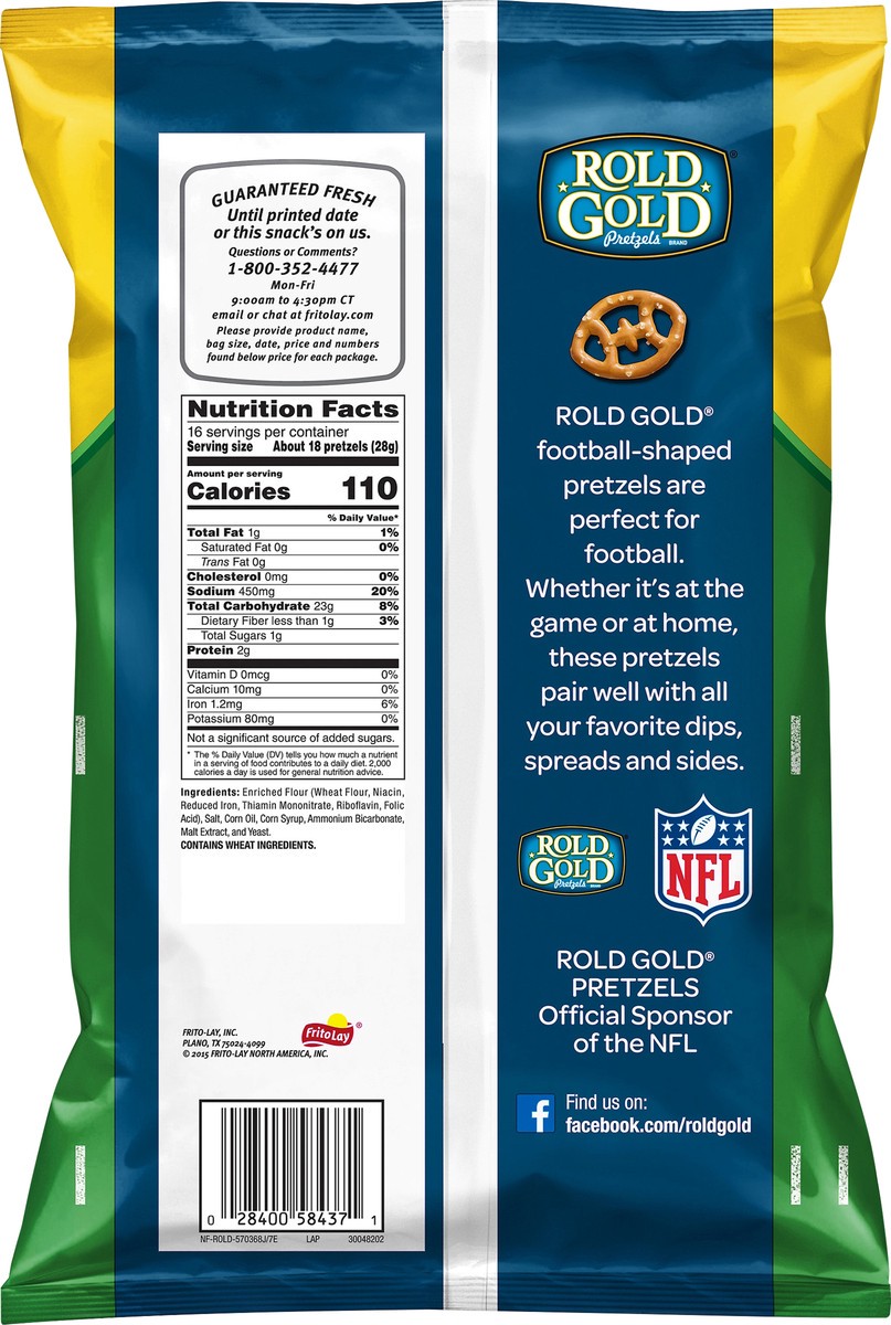 slide 2 of 3, Rold Gold Football Shaped Pretzels 16 oz, 16 oz