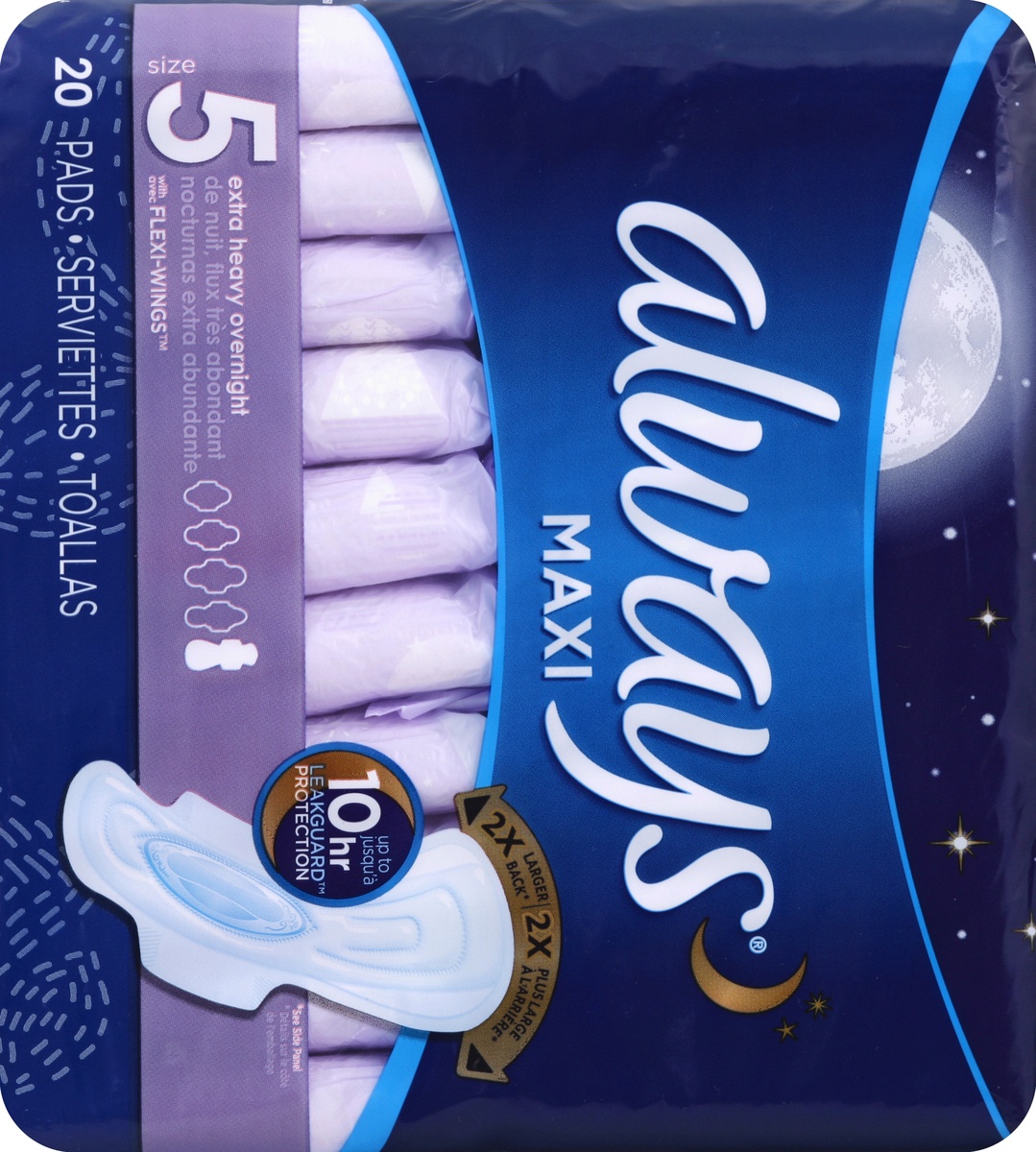 slide 5 of 6, Always Maxi Pads, 20 ct