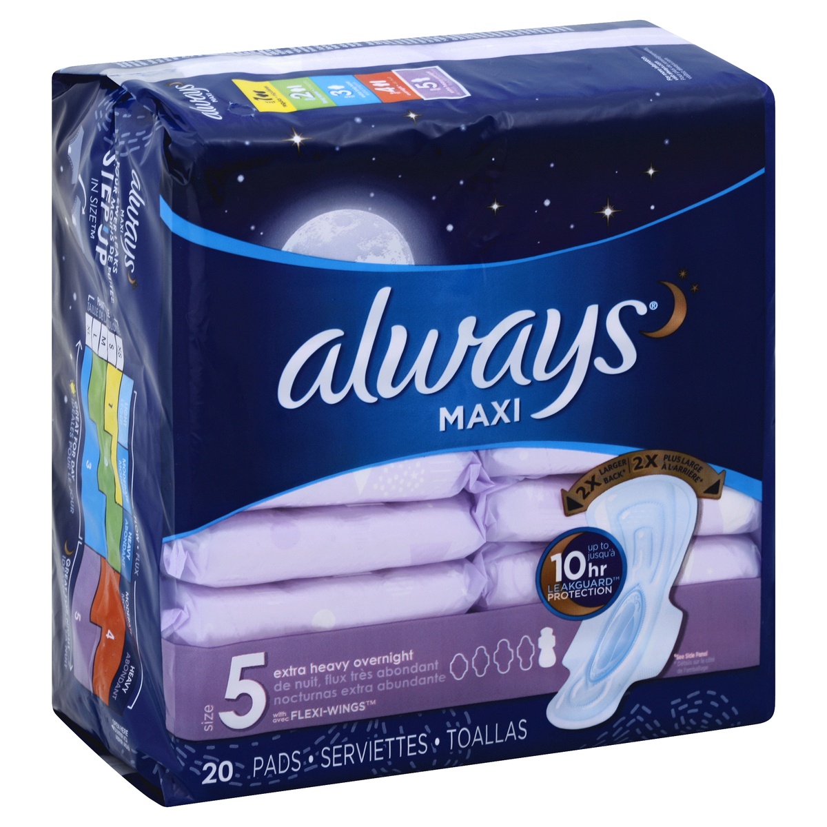 slide 1 of 6, Always Maxi Pads, 20 ct