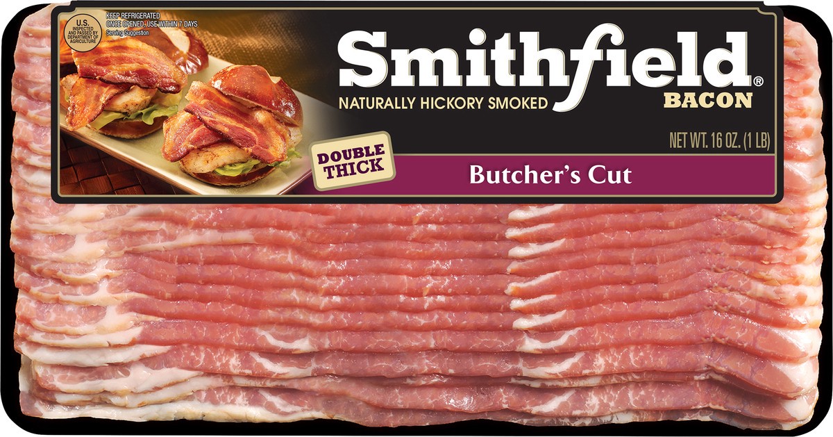 slide 9 of 10, Smithfield Naturally Hickory Smoked Butcher's Cut Bacon, 16 oz