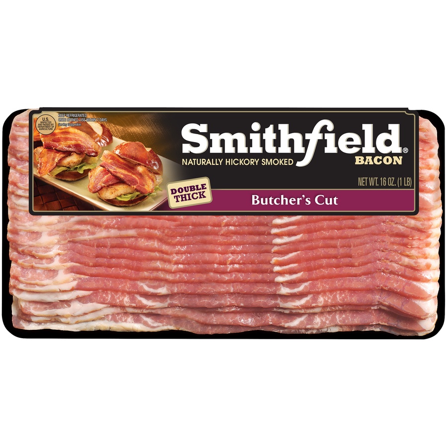 slide 1 of 1, Smithfield Naturally Hickory Smoked Butcher's Cut Bacon, 16 oz