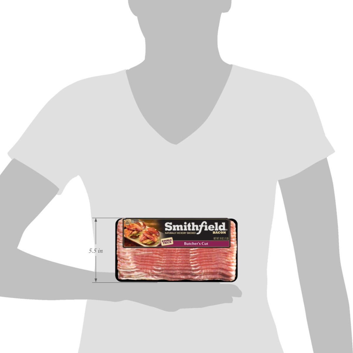 slide 3 of 10, Smithfield Naturally Hickory Smoked Butcher's Cut Bacon, 16 oz