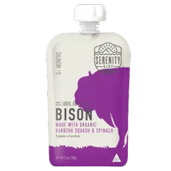 Serenity Kids Baby Food Bison with Kabocha Squash & Spinach