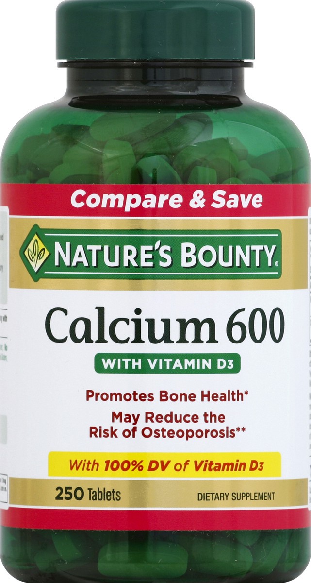 slide 5 of 5, Nature's Bounty Calcium 600 250 ea, 250 ct