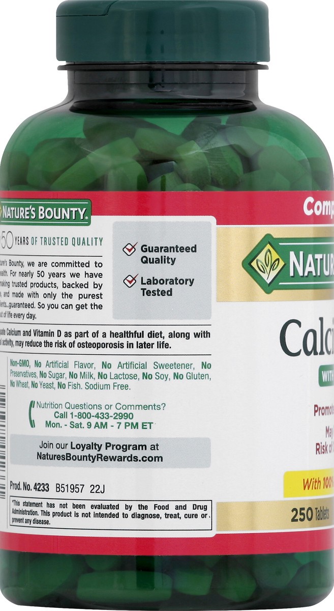 slide 2 of 5, Nature's Bounty Calcium 600 250 ea, 250 ct