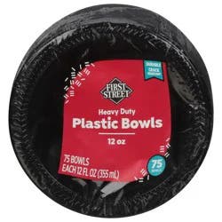 First Street Black Plastic Bowls