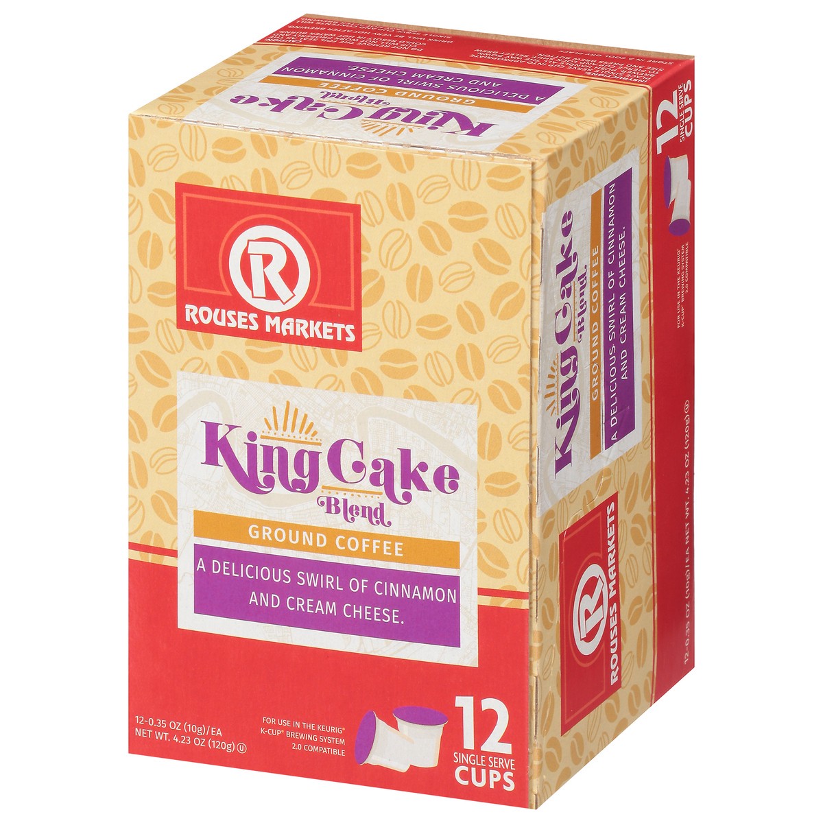 slide 4 of 4, Rouses Markets Single Serve Cups Ground King Cake Blend Coffee Cup/Tub/Bowl 12 ea, 12 ct