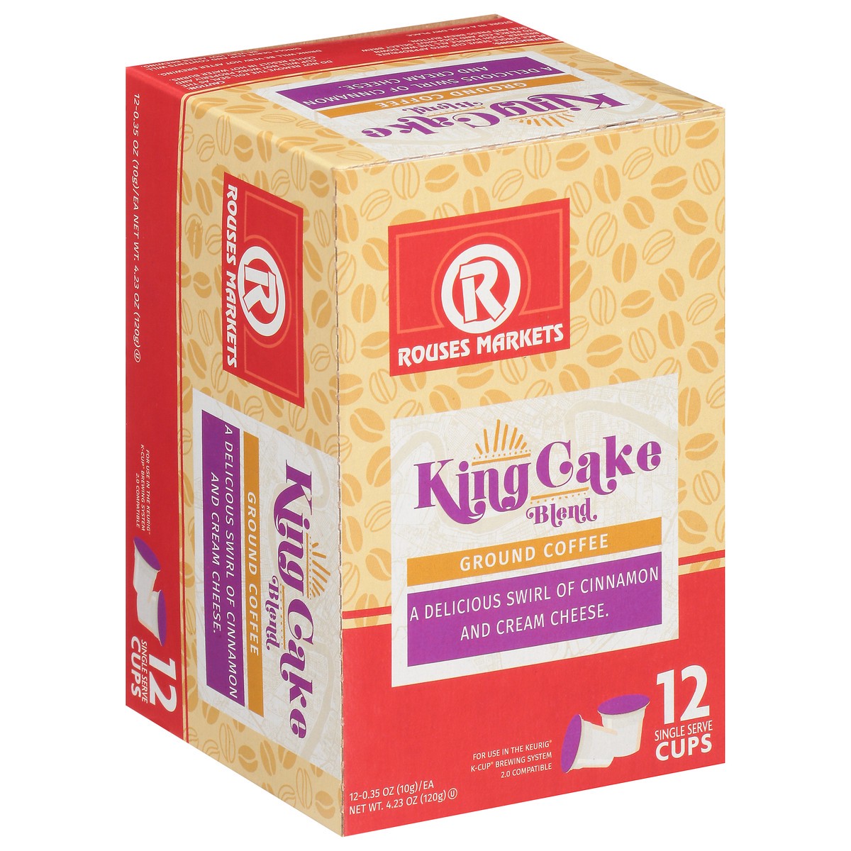 slide 3 of 4, Rouses Markets Single Serve Cups Ground King Cake Blend Coffee Cup/Tub/Bowl 12 ea, 12 ct