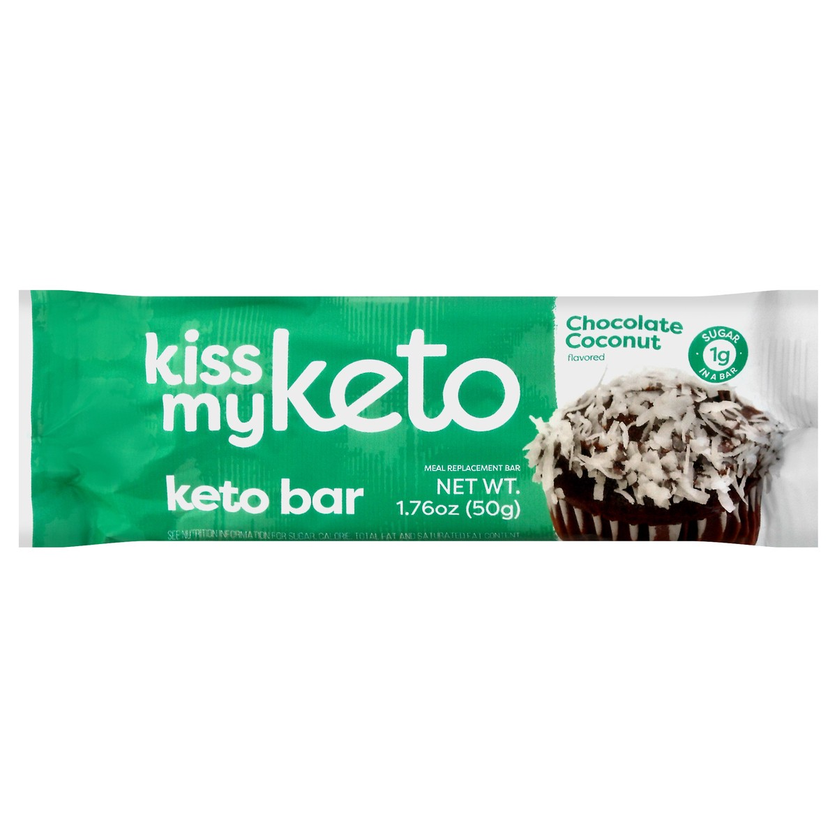 slide 1 of 9, Kiss My Keto Chocolate Coconut Flavored Bar 1.76 oz Wrapper, 1.76 oz