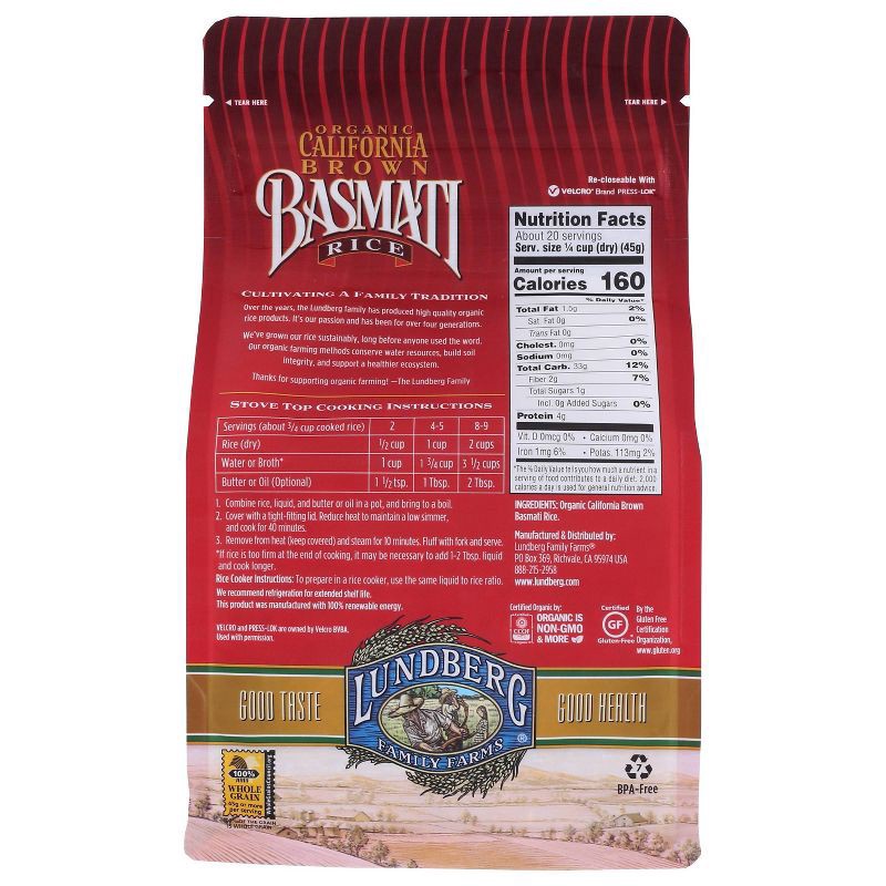 slide 4 of 4, Lundberg Organic Brown Basmati Rice, 2 lb