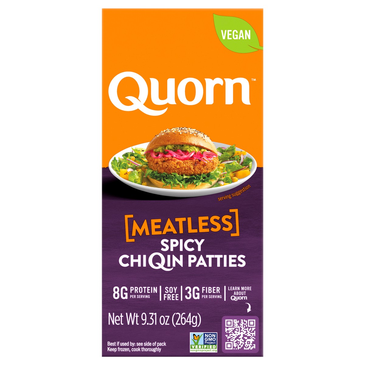 slide 1 of 11, Quorn Vegan Meatless ChiQin Spicy Patties, 4 ct