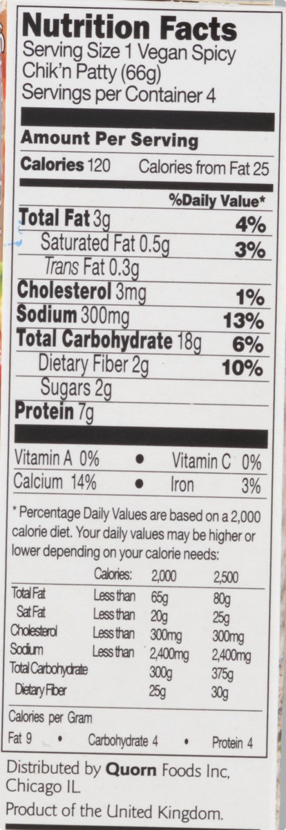 slide 5 of 11, Quorn Vegan Meatless ChiQin Spicy Patties, 4 ct