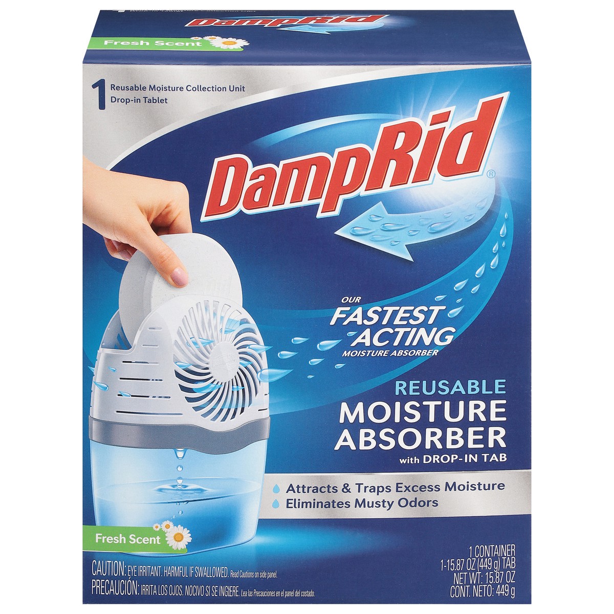 slide 1 of 9, DampRid Fresh Scent Drop-In Tab Moisture Absorber Starter Kit, 4 ct