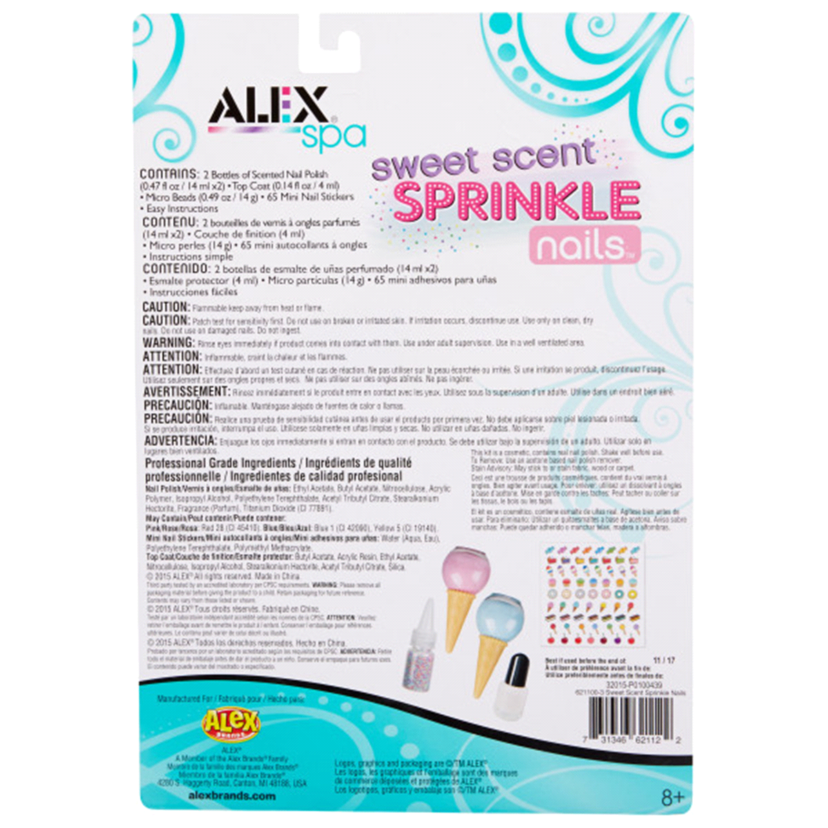 slide 3 of 3, ALEX Spa Sweet Scent Sprinkle Nails, 1 ct