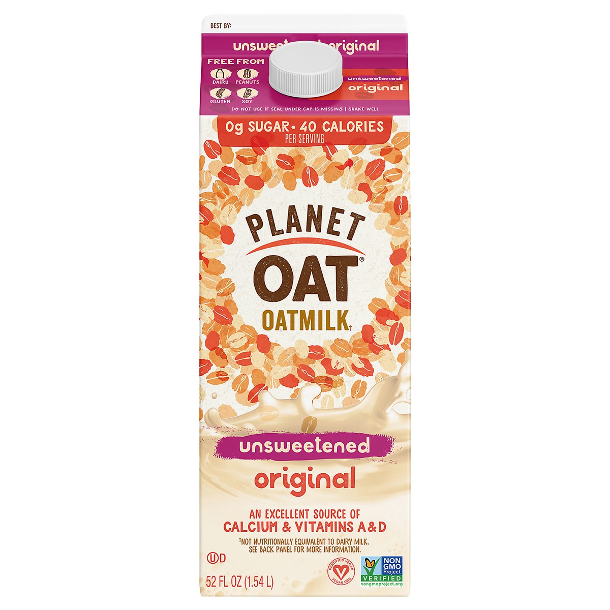 slide 1 of 4, Planet Oat Unsweetened Original Oatmilk, 52 oz, 52 fl oz