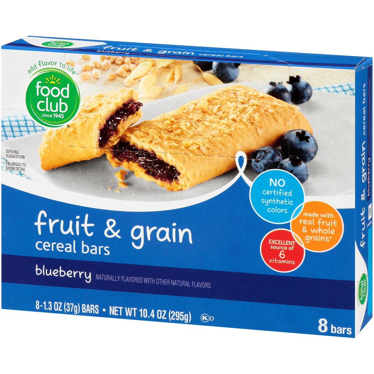 slide 5 of 10, Food Club Blueberry Fruit & Grain Cereal Bars, 10.4 oz