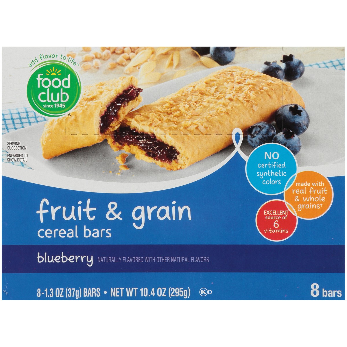 slide 2 of 10, Food Club Blueberry Fruit & Grain Cereal Bars, 10.4 oz