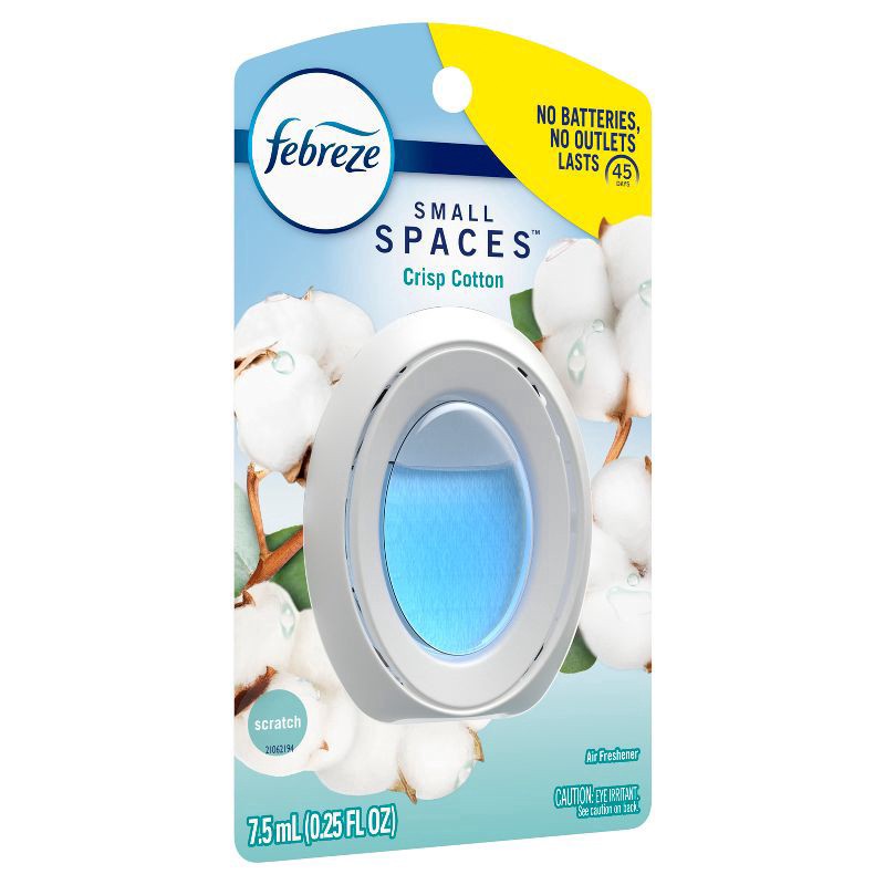 slide 2 of 4, Febreze Small Spaces Air Freshener Crisp Cotton - 0.25 fl oz, 0.25 fl oz