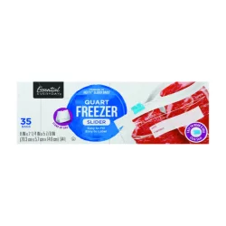 Essential Everyday Slider Quart Freezer Bags