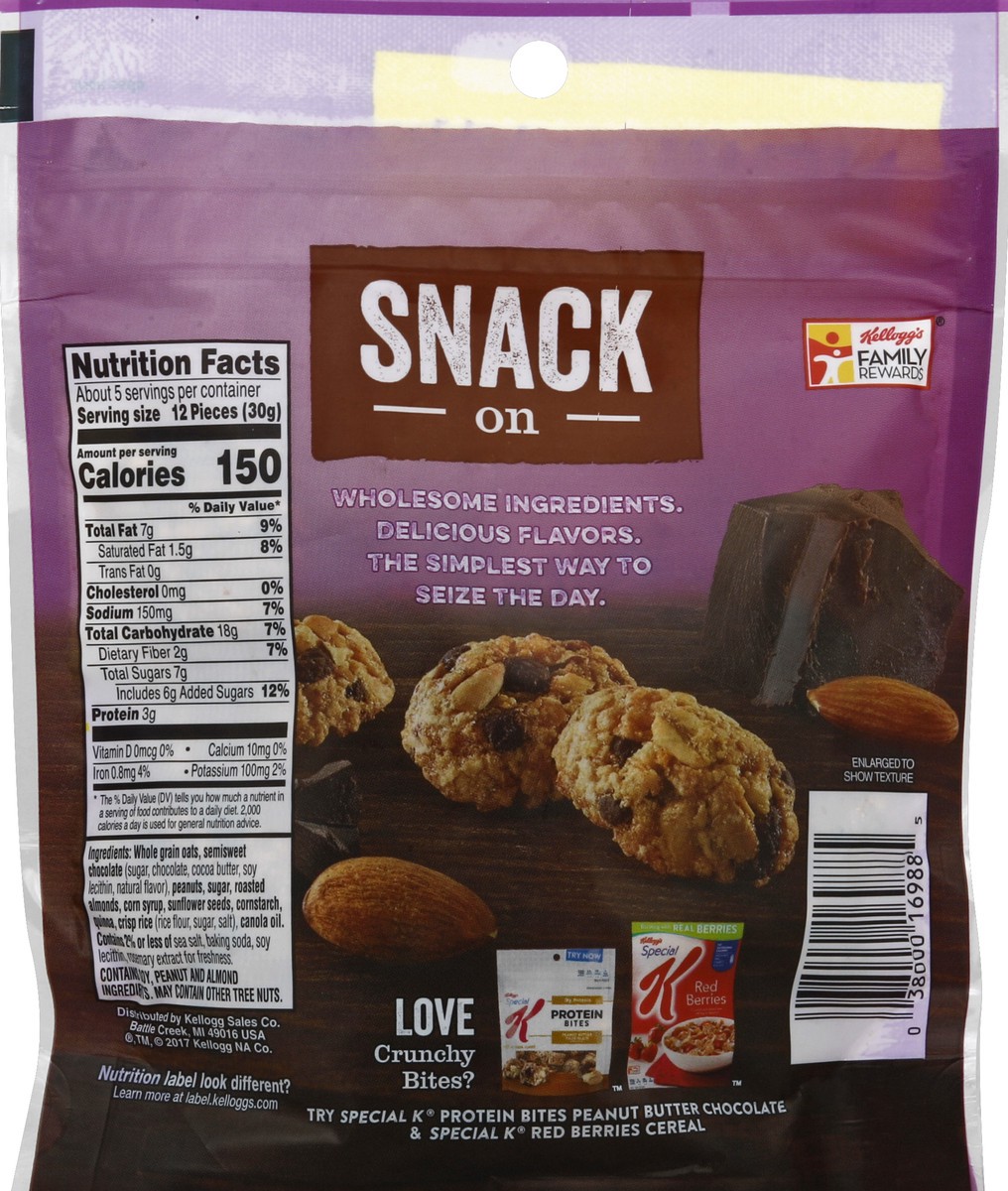 slide 2 of 6, Special K Crunchy Bites Dark Chocolate Salted Nut Resealable Bag, 5.5 oz