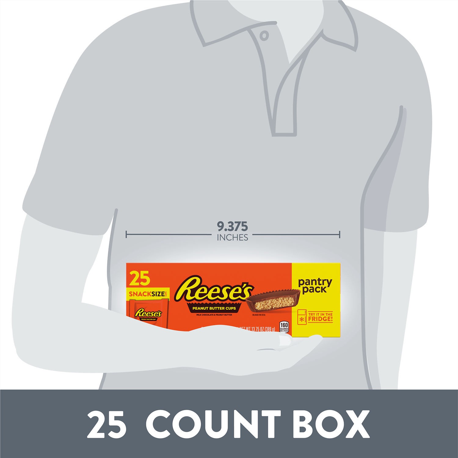 slide 2 of 8, Reese's Milk Chocolate Snack Size Peanut Butter Cups, Candy Pantry Pack, 13.75 oz (25 Pieces), 13.75 oz