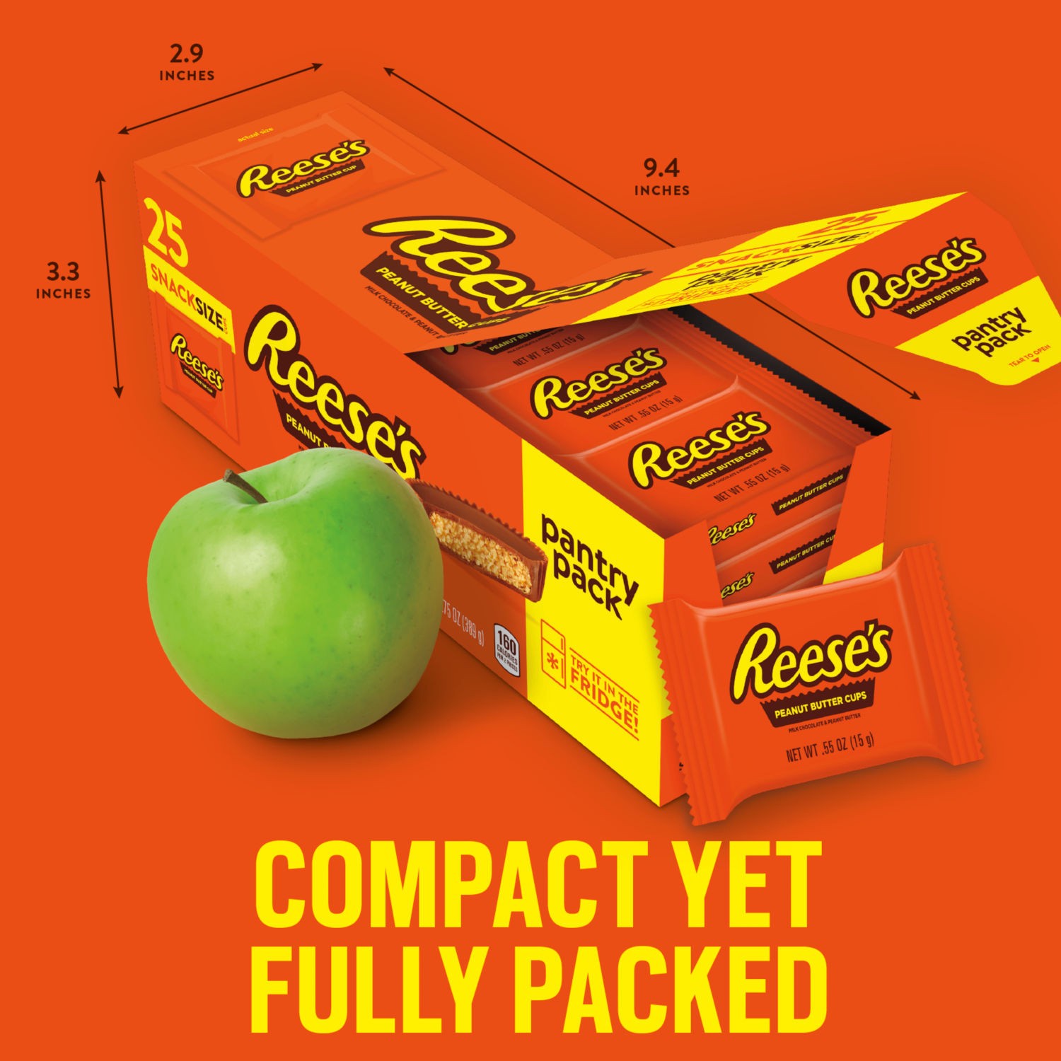 slide 8 of 8, Reese's Milk Chocolate Snack Size Peanut Butter Cups, Candy Pantry Pack, 13.75 oz (25 Pieces), 13.75 oz