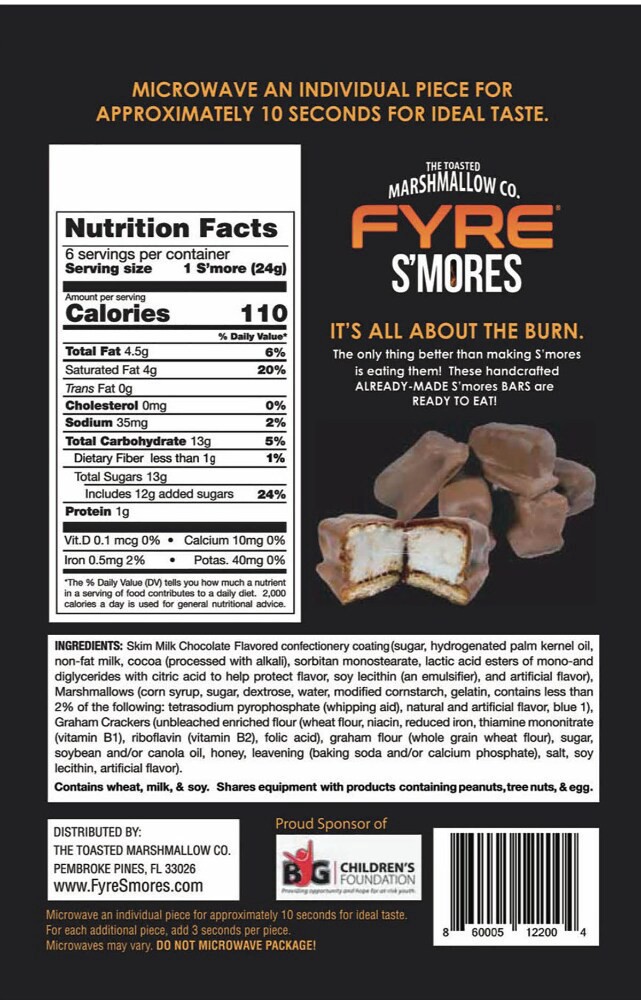 slide 6 of 6, Fyre S'Mores Ready-To-Eat Pre-Toasted Authentic Gourmet Campfire S'Mores, 6 ct