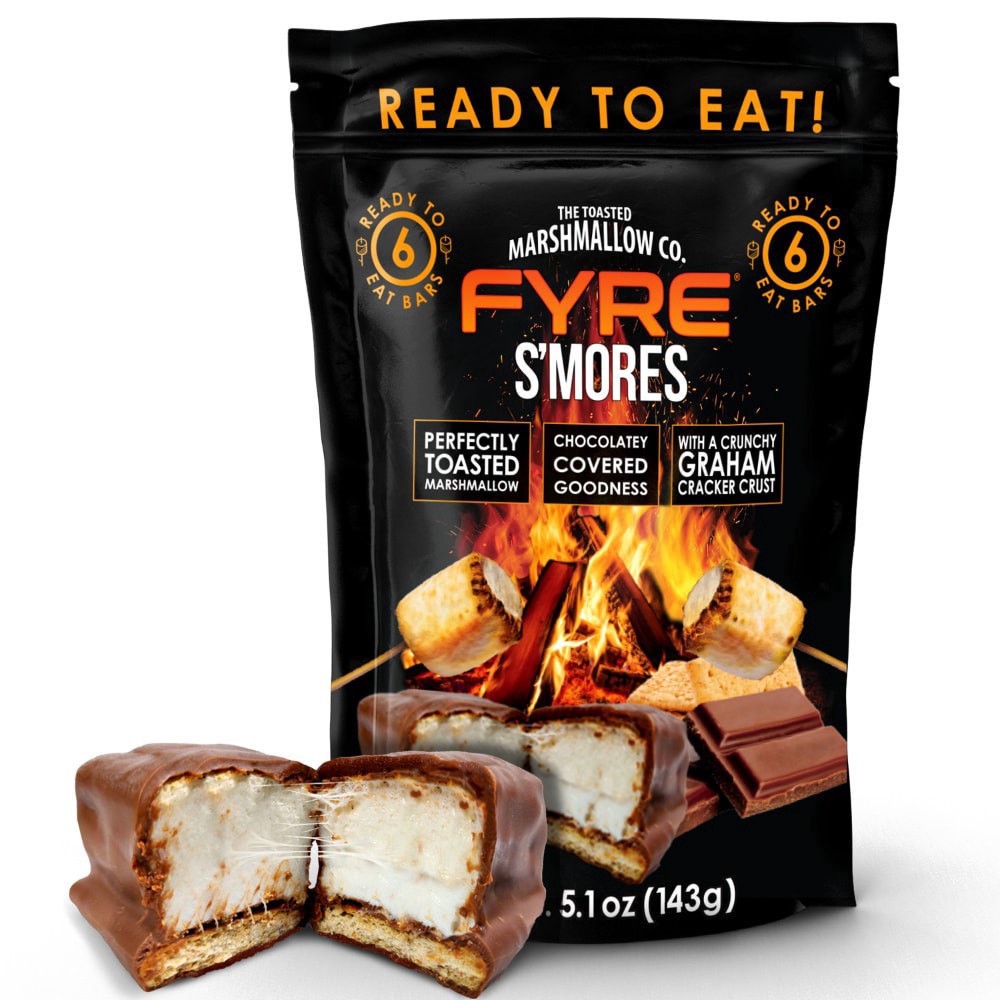 slide 1 of 6, Fyre S'Mores Ready-To-Eat Pre-Toasted Authentic Gourmet Campfire S'Mores, 6 ct