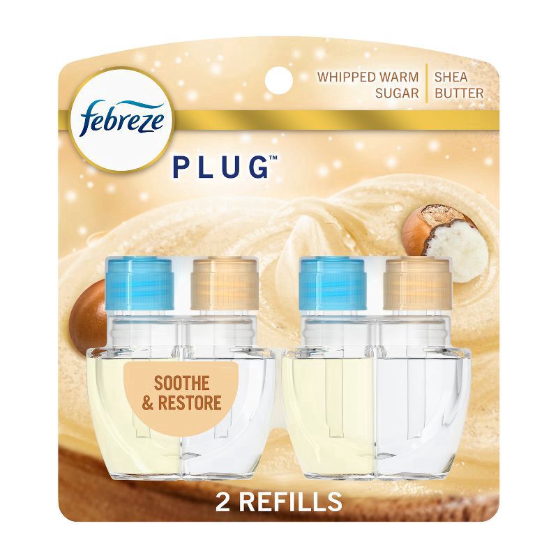 slide 1 of 10, Febreze Plug Dual Refill Air Freshener Soothe & Restore - 1.75 fl oz/2ct, 2 ct; 1.75 fl oz