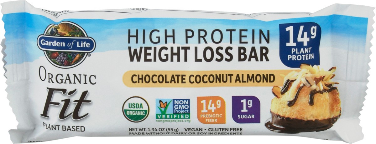 slide 6 of 12, Garden of Life Organic Fit High Protein Chocolate Coconut Almond Weight Loss Bar 1.94 oz, 1.94 oz
