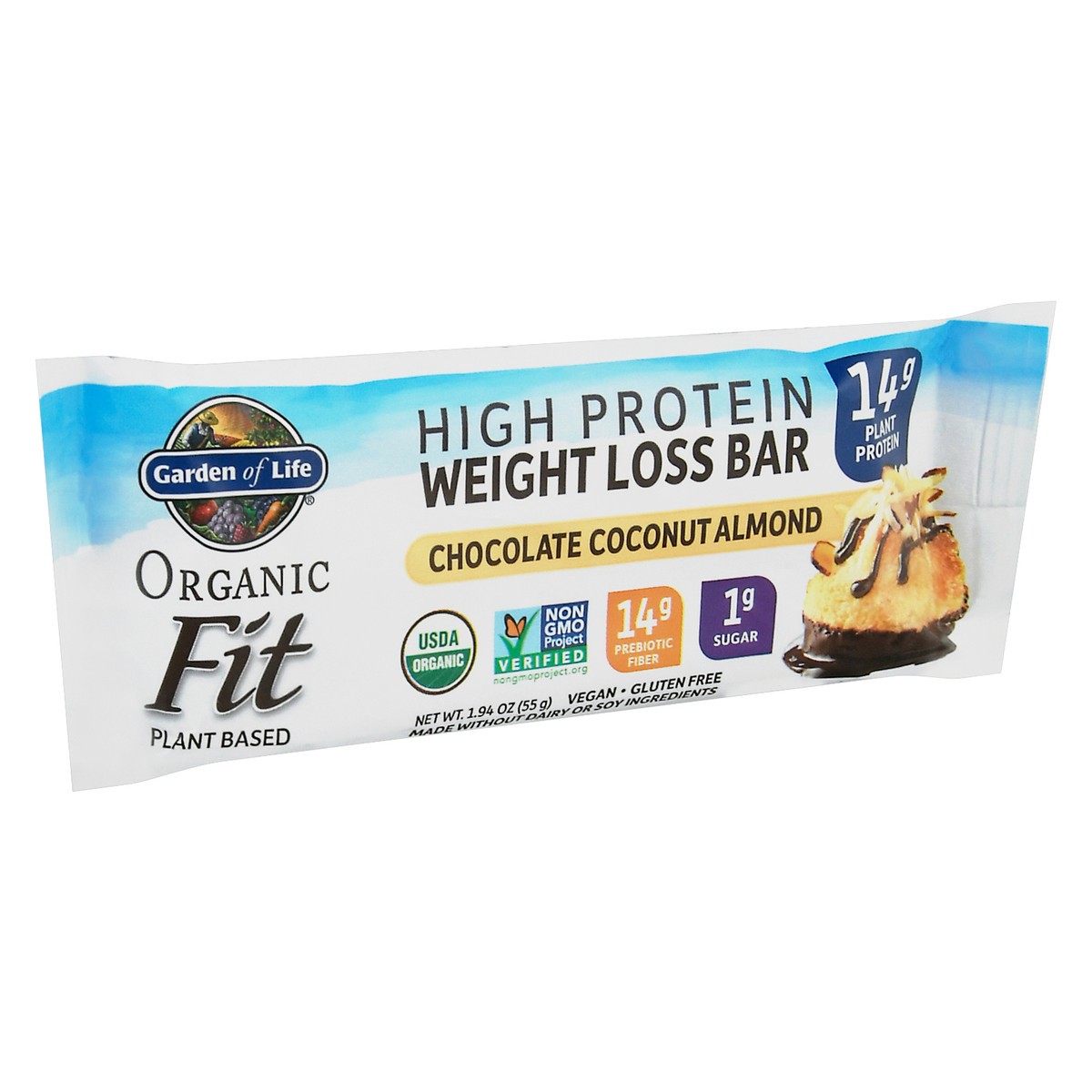 slide 11 of 12, Garden of Life Organic Fit High Protein Chocolate Coconut Almond Weight Loss Bar 1.94 oz, 1.94 oz